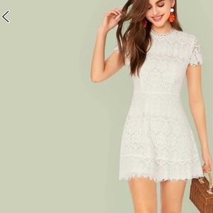 Fit and Flare Lace White Dress
